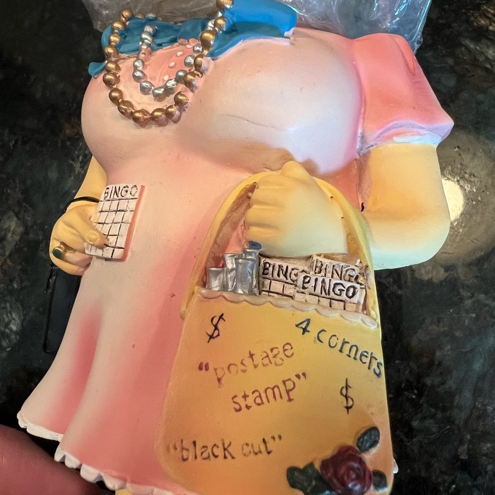 New in Box #1 Bingo Babe Bobbing Head Figurine in Pink Dress - Picture 4 of 10